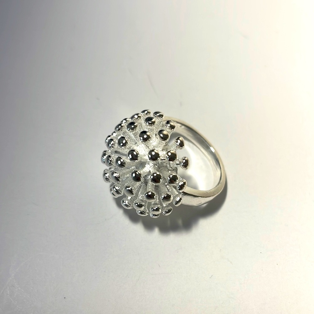 New Size 9 silver plate  fashion dandelion burst ring